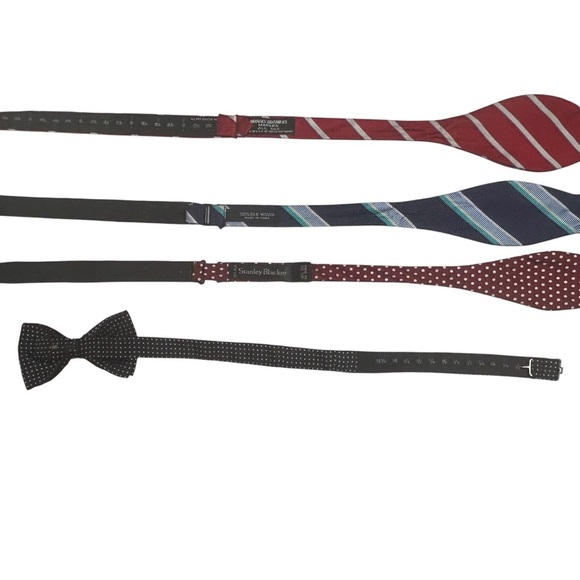 Brooks Brother/Stanley Blacker Four Silk Bow Ties 3 x 17.5” neck & 1 x 16.5” - Picture 3 of 13